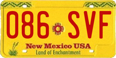 NM license plate 086SVF