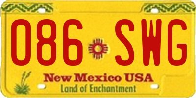NM license plate 086SWG