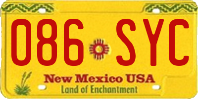 NM license plate 086SYC