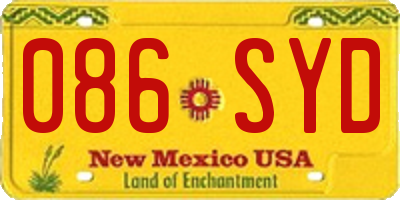 NM license plate 086SYD