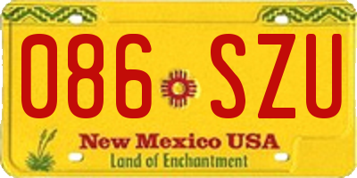 NM license plate 086SZU