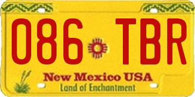 NM license plate 086TBR