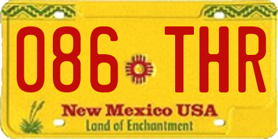NM license plate 086THR