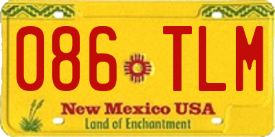 NM license plate 086TLM