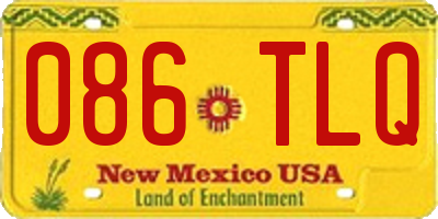 NM license plate 086TLQ