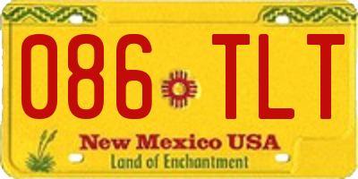 NM license plate 086TLT