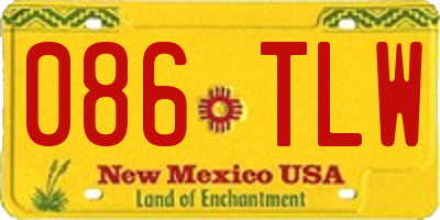 NM license plate 086TLW