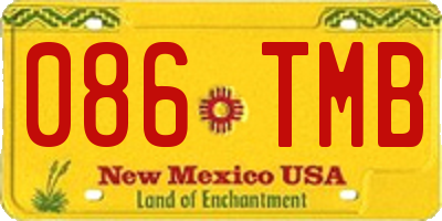 NM license plate 086TMB