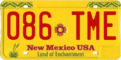 NM license plate 086TME
