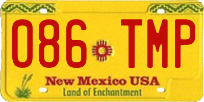 NM license plate 086TMP