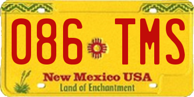 NM license plate 086TMS