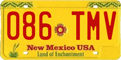 NM license plate 086TMV