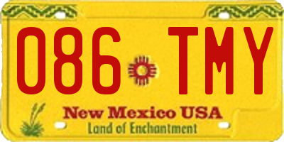 NM license plate 086TMY