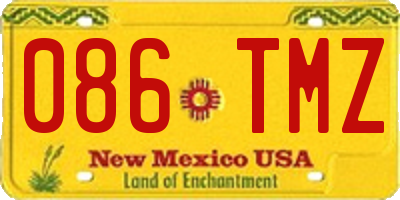 NM license plate 086TMZ