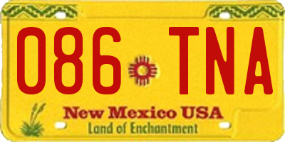 NM license plate 086TNA
