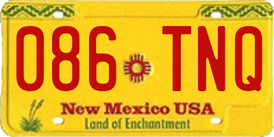 NM license plate 086TNQ