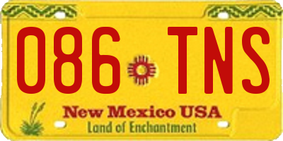 NM license plate 086TNS