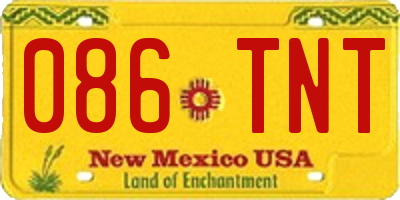 NM license plate 086TNT