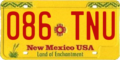 NM license plate 086TNU