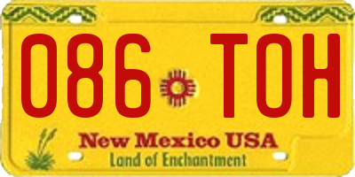 NM license plate 086TOH