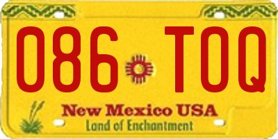 NM license plate 086TOQ