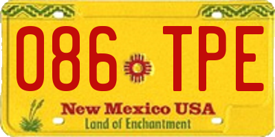 NM license plate 086TPE
