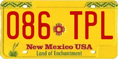 NM license plate 086TPL