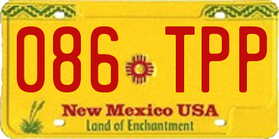 NM license plate 086TPP