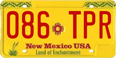 NM license plate 086TPR