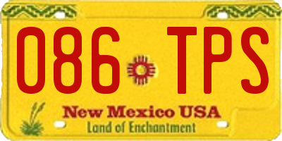 NM license plate 086TPS