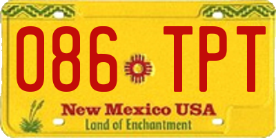 NM license plate 086TPT