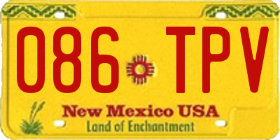 NM license plate 086TPV