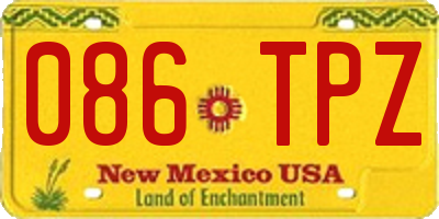 NM license plate 086TPZ