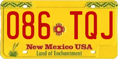NM license plate 086TQJ
