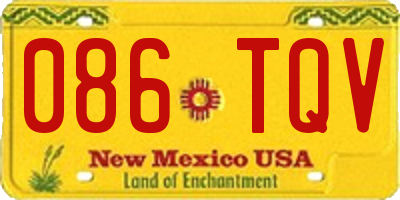 NM license plate 086TQV