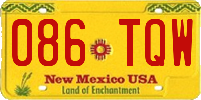 NM license plate 086TQW
