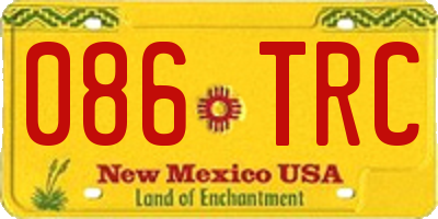 NM license plate 086TRC