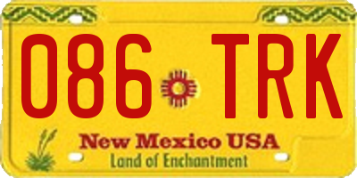 NM license plate 086TRK