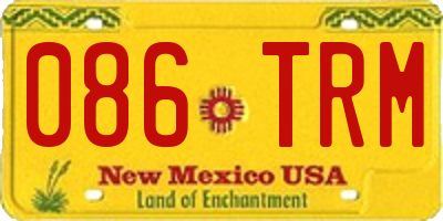 NM license plate 086TRM