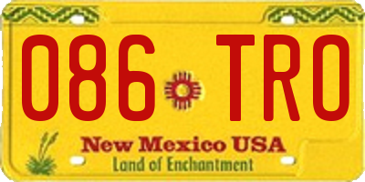 NM license plate 086TRO
