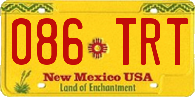 NM license plate 086TRT