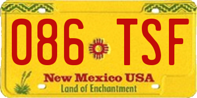 NM license plate 086TSF