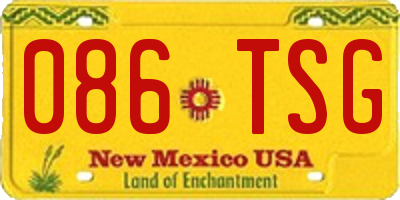 NM license plate 086TSG