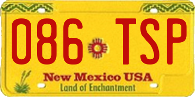 NM license plate 086TSP