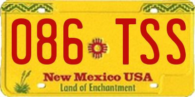 NM license plate 086TSS