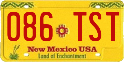 NM license plate 086TST