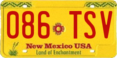 NM license plate 086TSV