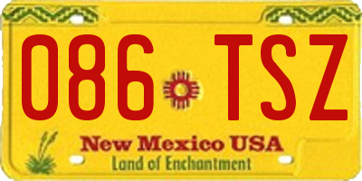 NM license plate 086TSZ