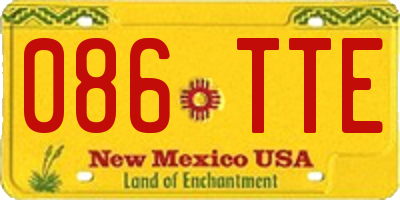 NM license plate 086TTE