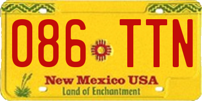 NM license plate 086TTN